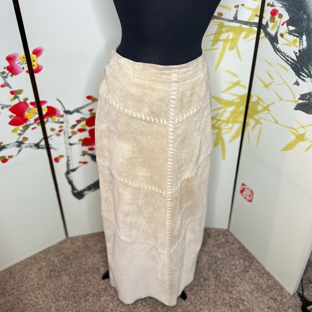 Full length maxi suede skirt - Picture 3 of 7